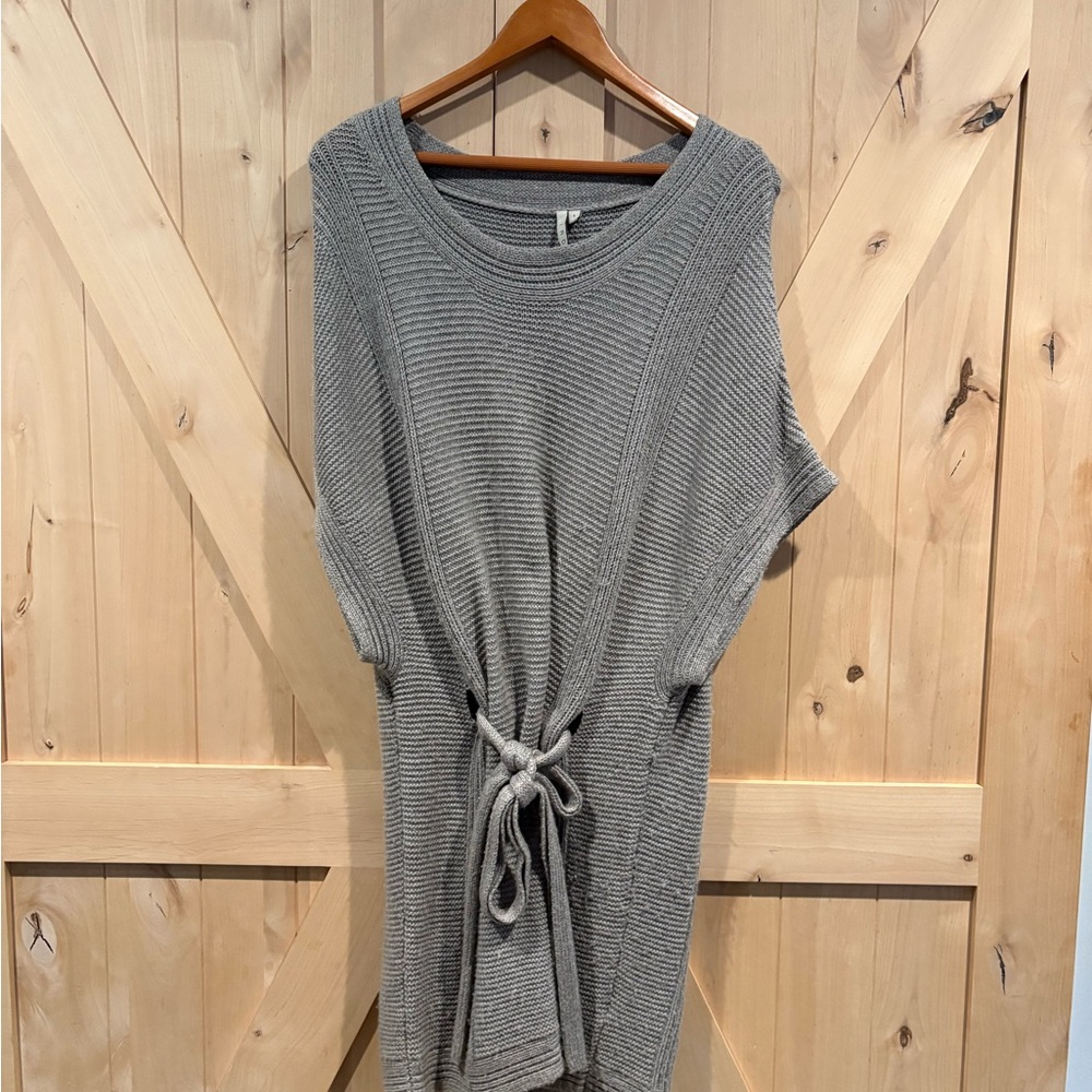 IRO Gray Textured Knit Sweater Dress